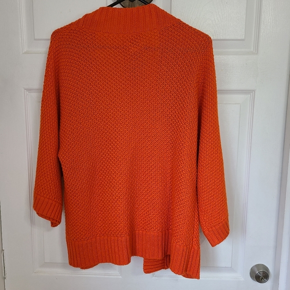 (1346) Chico's Woman's Long Sleeve Open Front Sweater, Size: 2 Color: Orange - Picture 16 of 16